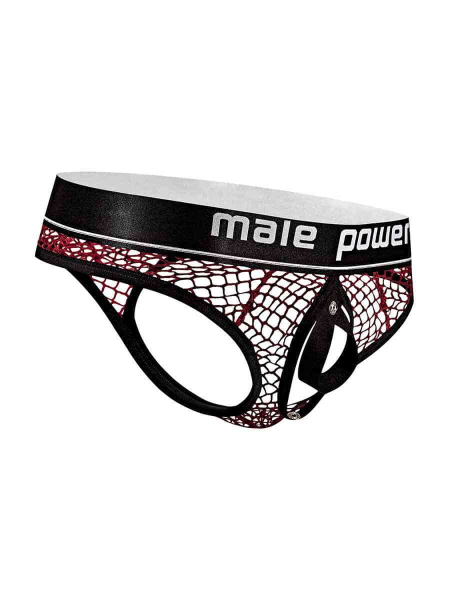 Cock Pit Net Cock Ring Thong - S/ M - Burgundy-0