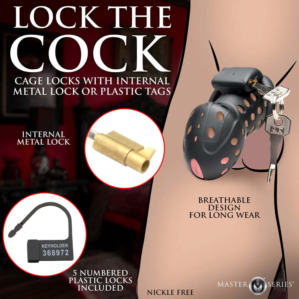 Lock Down Chastity Cage - Black-1