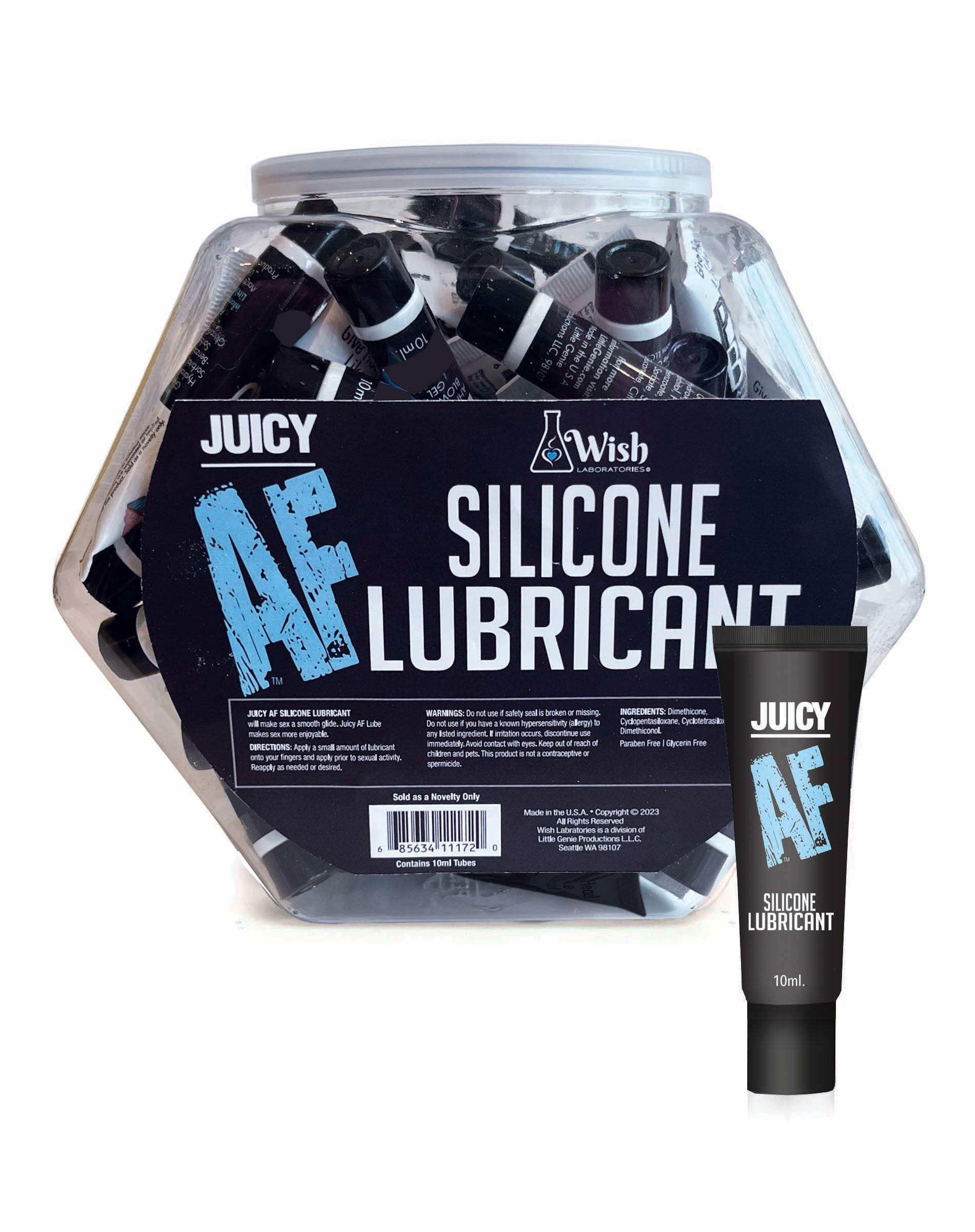 Juicy Af Silicone Lubricant 10 ml - Pop  Display of 65-0