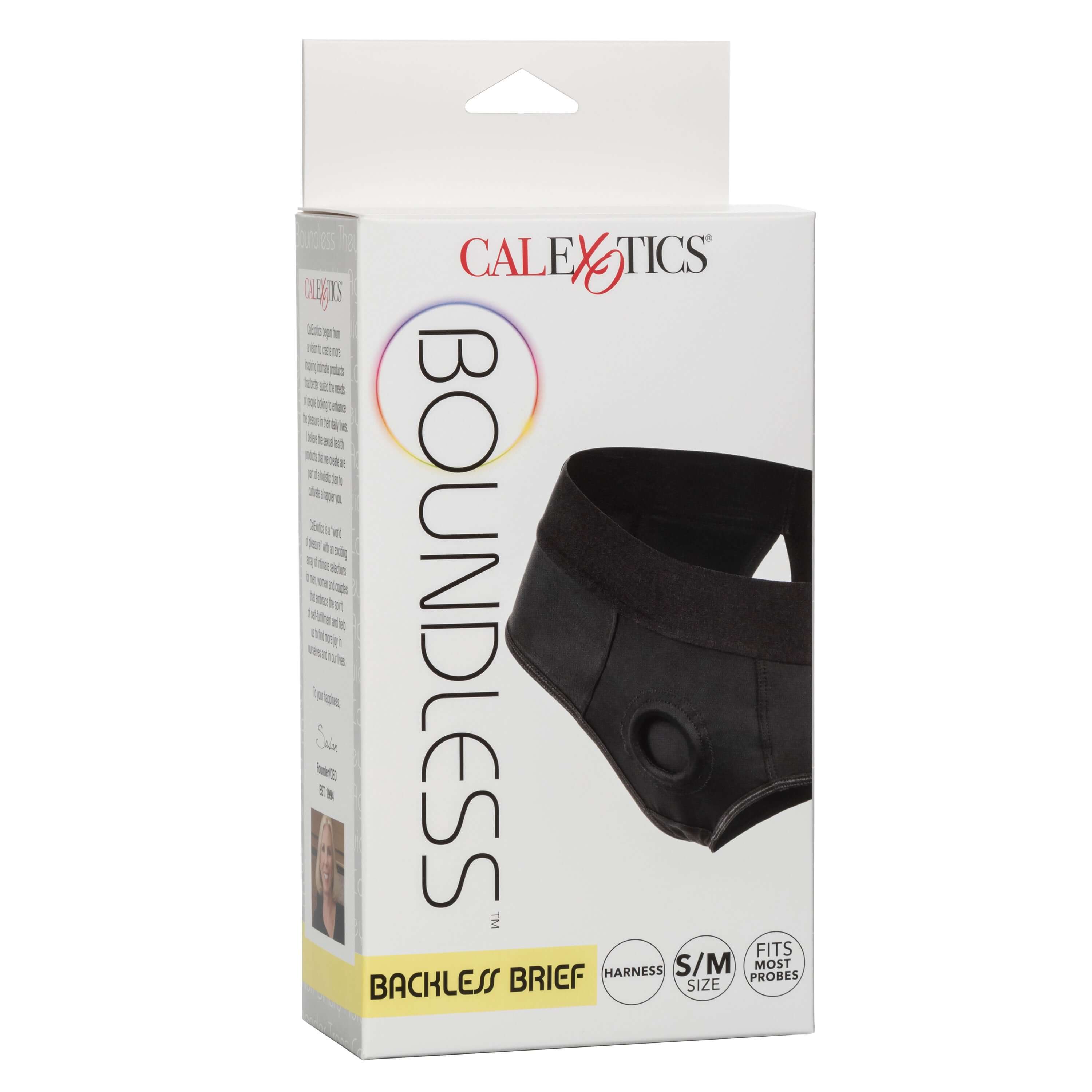 Boundless Backless Brief S M Black packaging showcasing its design and features.