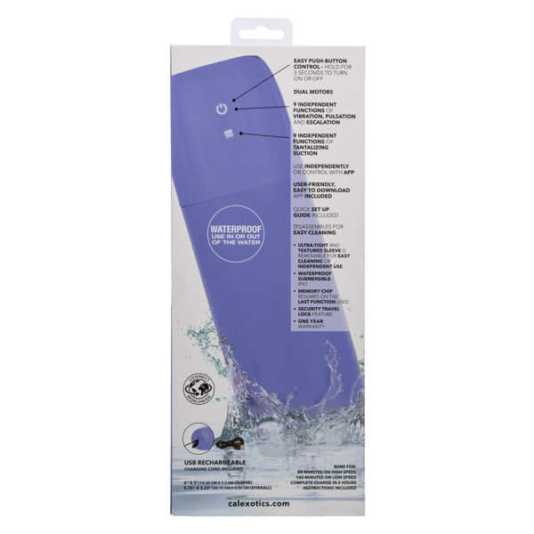 Calexotics Connect Stroker with Vibration and Suction - Purple-0