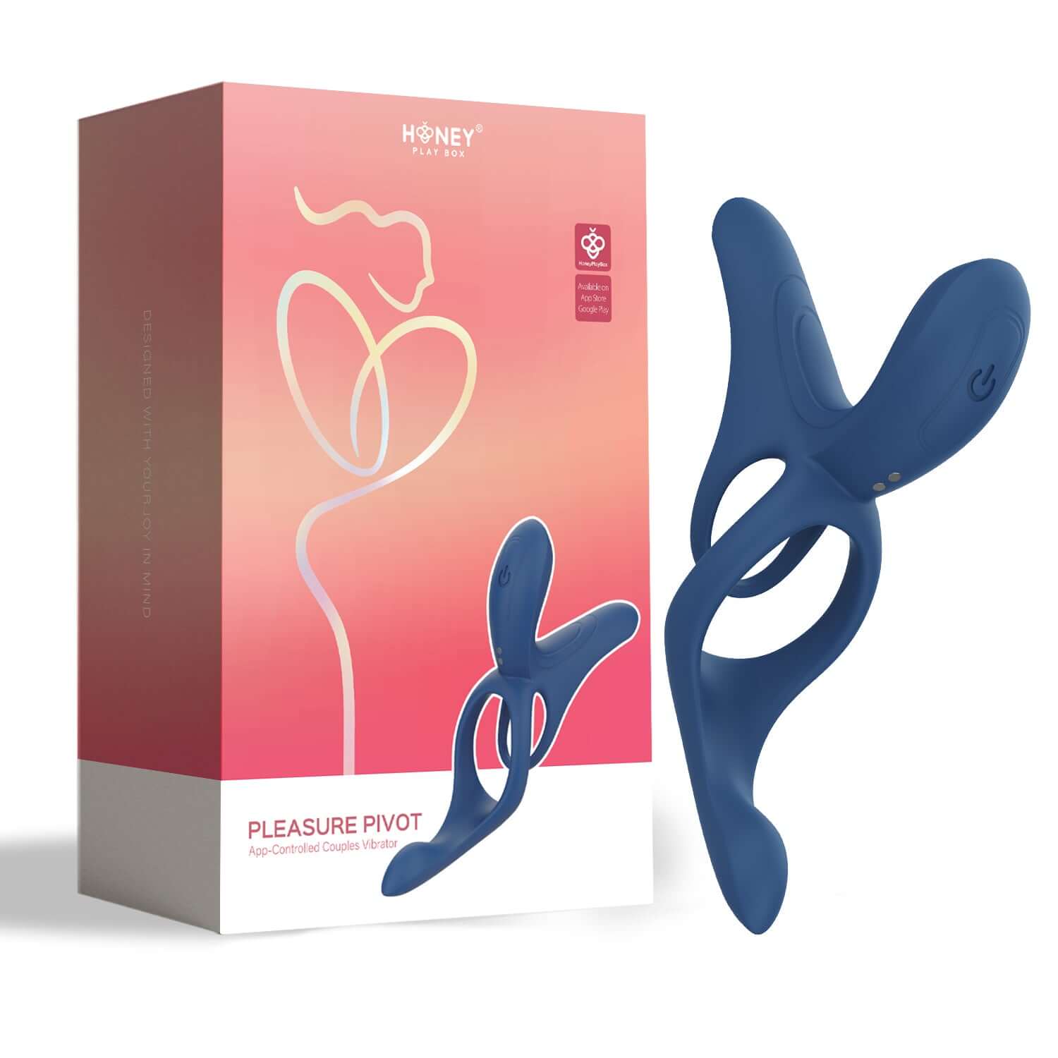 Pleasure Pivot - App Controlled - Couples Vibrator - Navy Blue-1