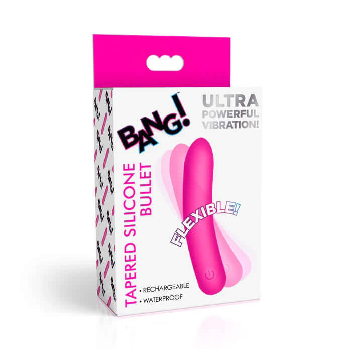 Tapered Flexible Silicone Bullet - Pink-2