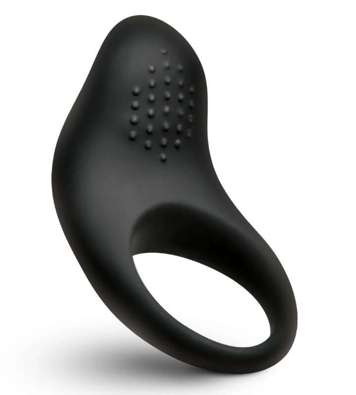 Bang Vibrating Silicone Cock Ring Black, rechargeable couples vibrator with clitoral stimulation pad and stretchy silicone.