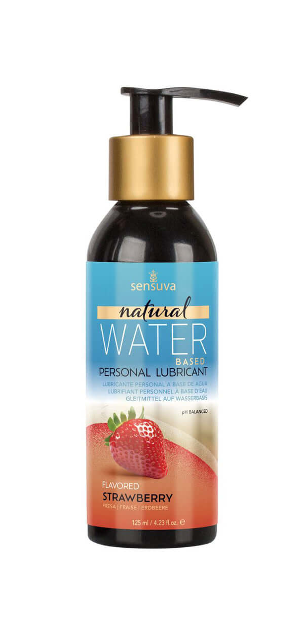 Natural Water-Based Personal Lubricant - Strawberry 4 Fl. Oz. (125ml) Bottle-0