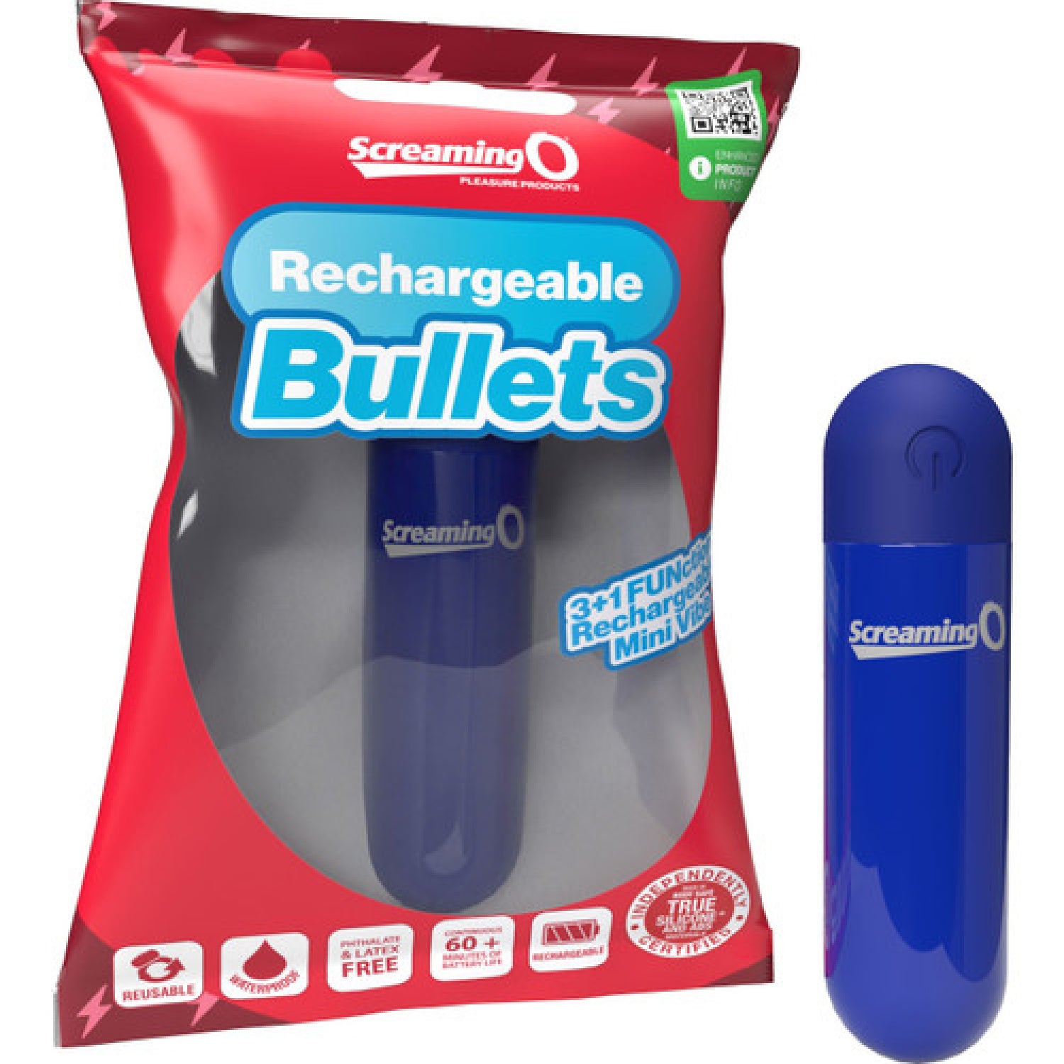 Screaming O Rechargeable Bullets - Blue-2
