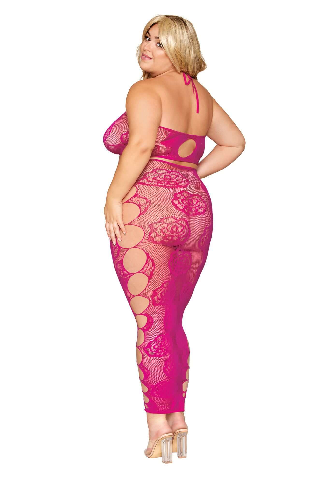 Bralette and Long Skirt - Queen Size - Beet-0