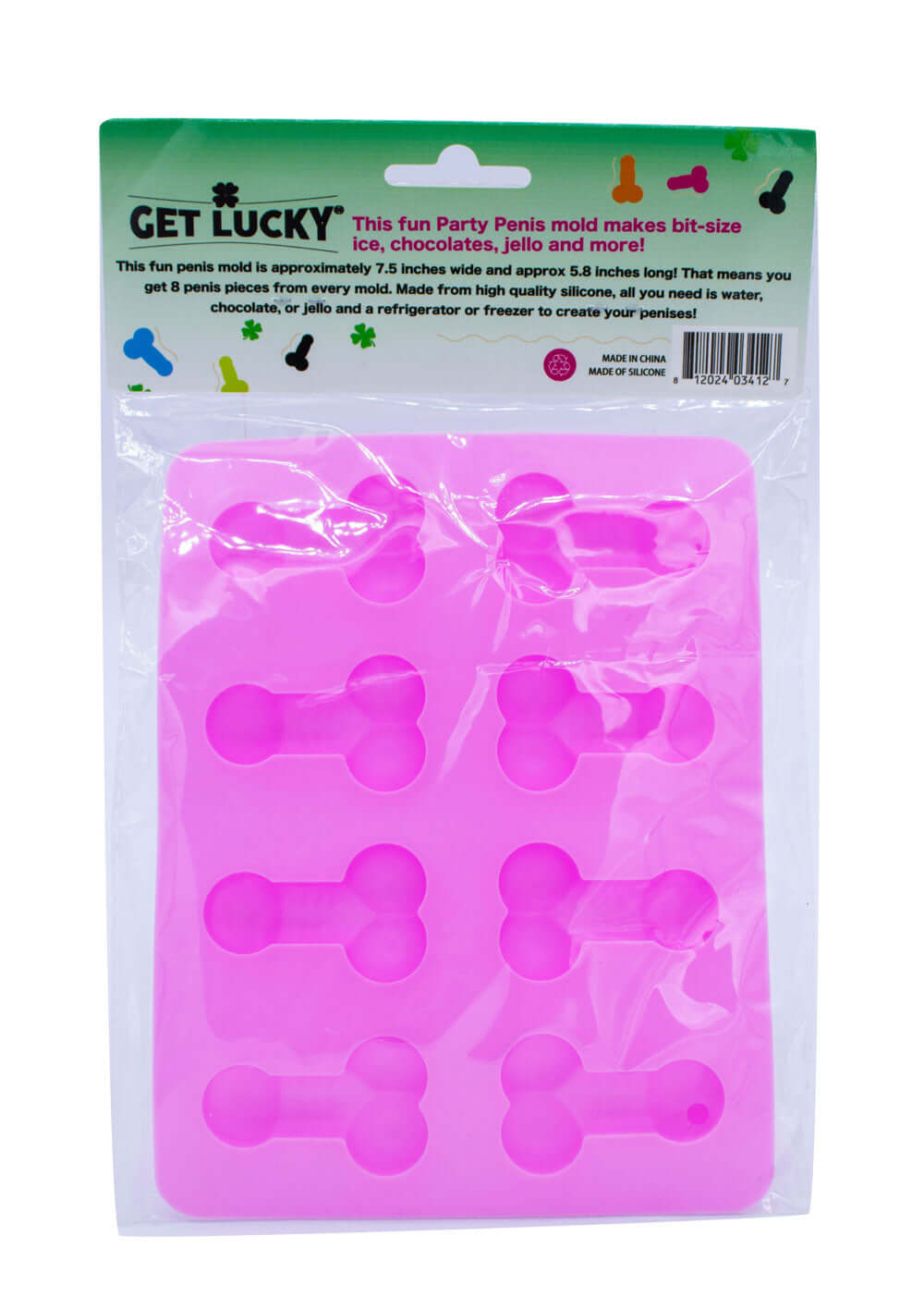 Party Penis Chocolate Ice Tray Pink fun silicone mold for creating novelty ice and chocolate treats.
