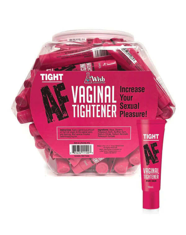 Tight AF Tightener Cream 10 ml Display of 65 for increased sexual pleasure in a retail-ready presentation.