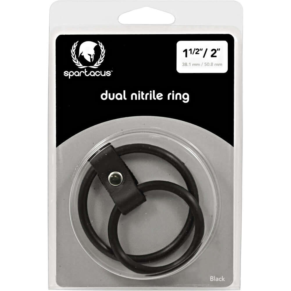 Nitrile Dual Cock Ring - Black-0