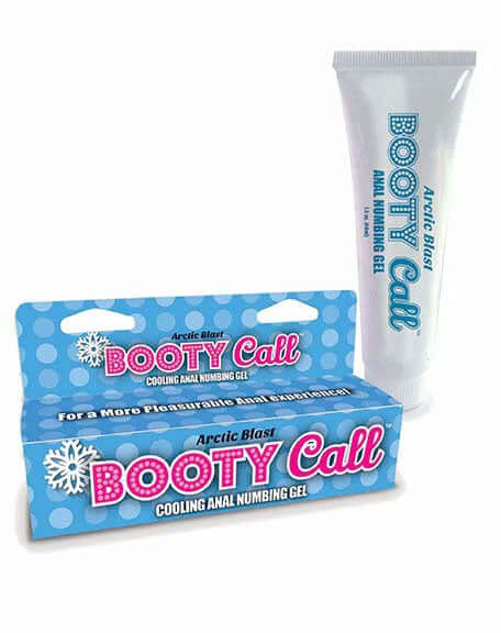 Booty Call Arctic Blast Cooling Anal Numbing Cream packaging and tube for pleasurable anal experiences.