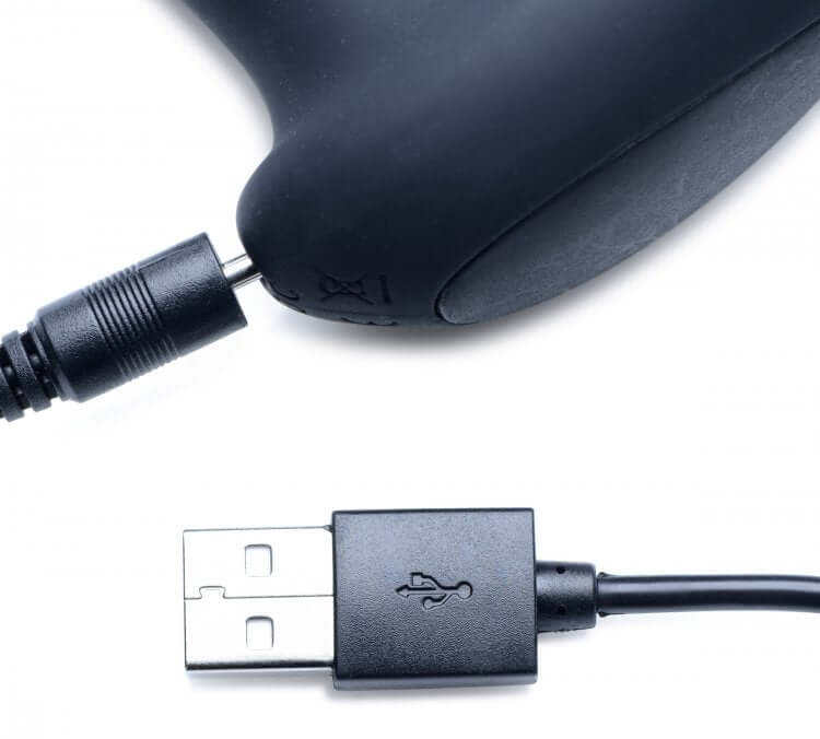 7x P-Milker Silicone Prostate Stimulator With Milking Bead USB charging cable connection for convenience.