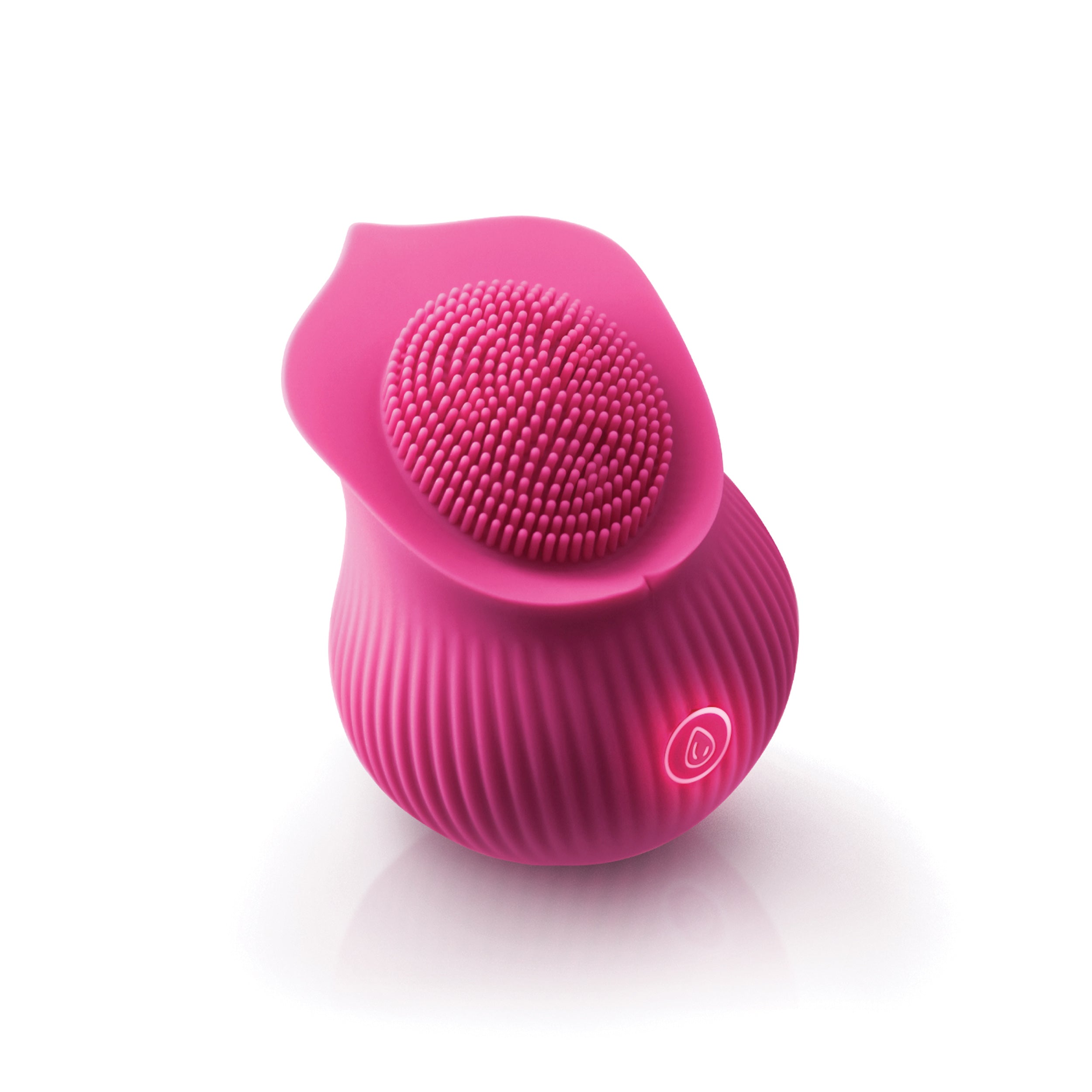 Inya The Bloom Rechargeable Clitoral Stimulator Pink with textured floral design and contoured shape for smooth stimulation.