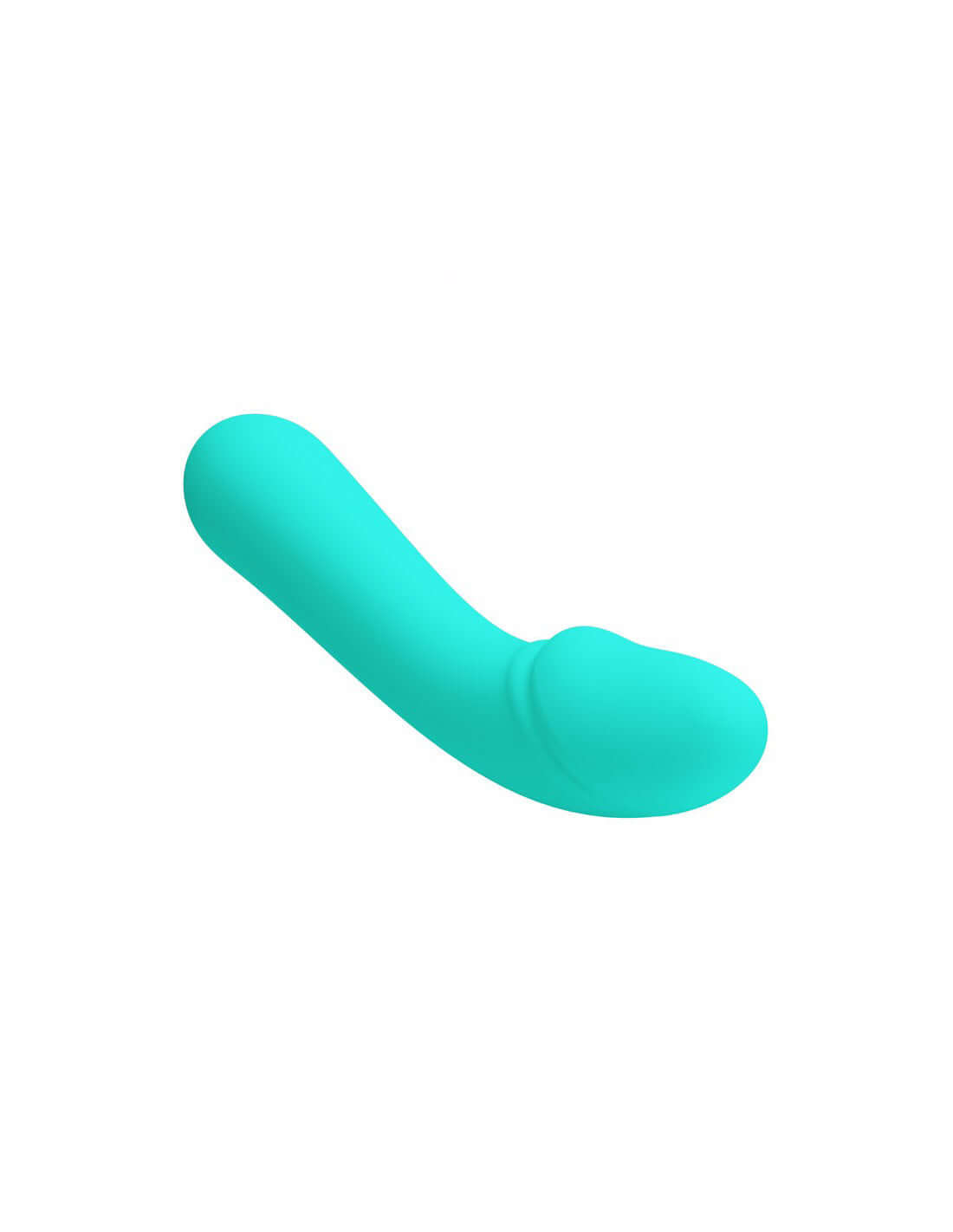 Cetus Rechargeable Turquoise G-spot Vibrator in super soft silicone with curved design and multiple functionality.