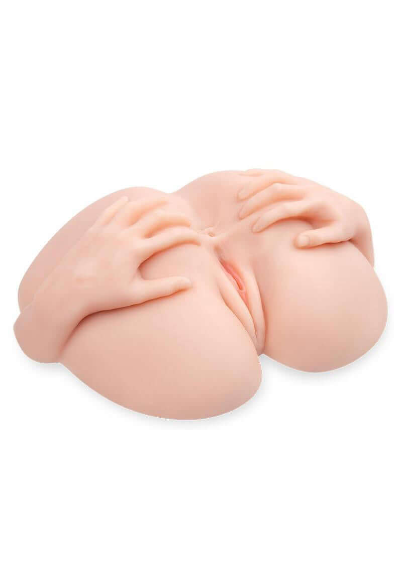 ZOLO Stroke Off Vibrating Spread Wide Masturbator Light, a dual-entry vibrating stroker with realistic internal canals.