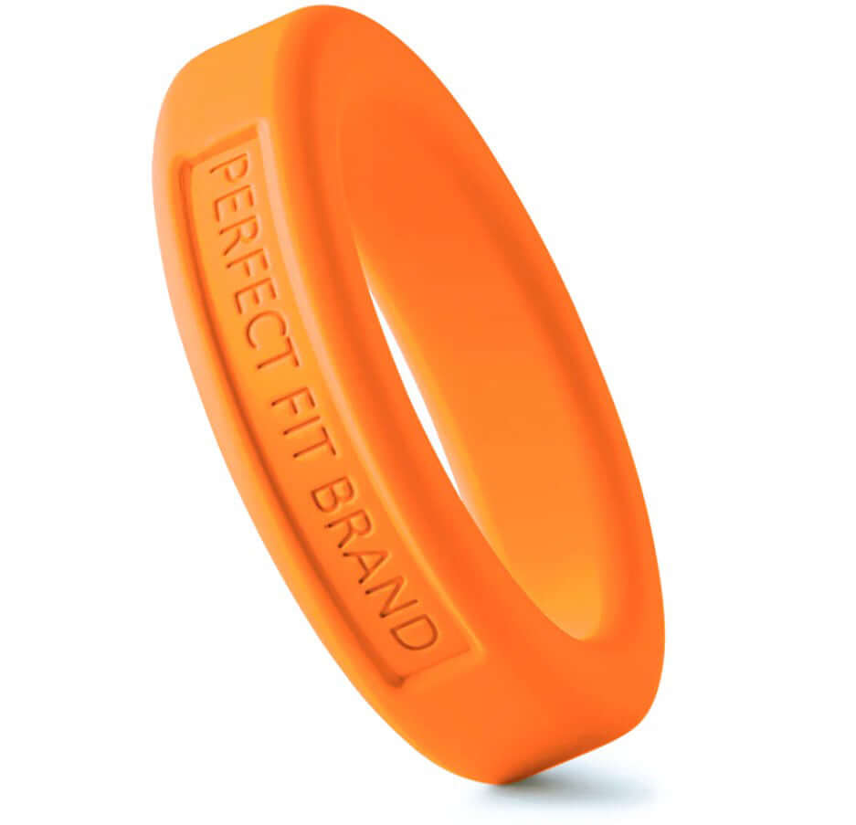 Perfect Fit Hefty Ring 1.4 inch Silicone Orange shown in vibrant orange color for enhanced intimate experiences.