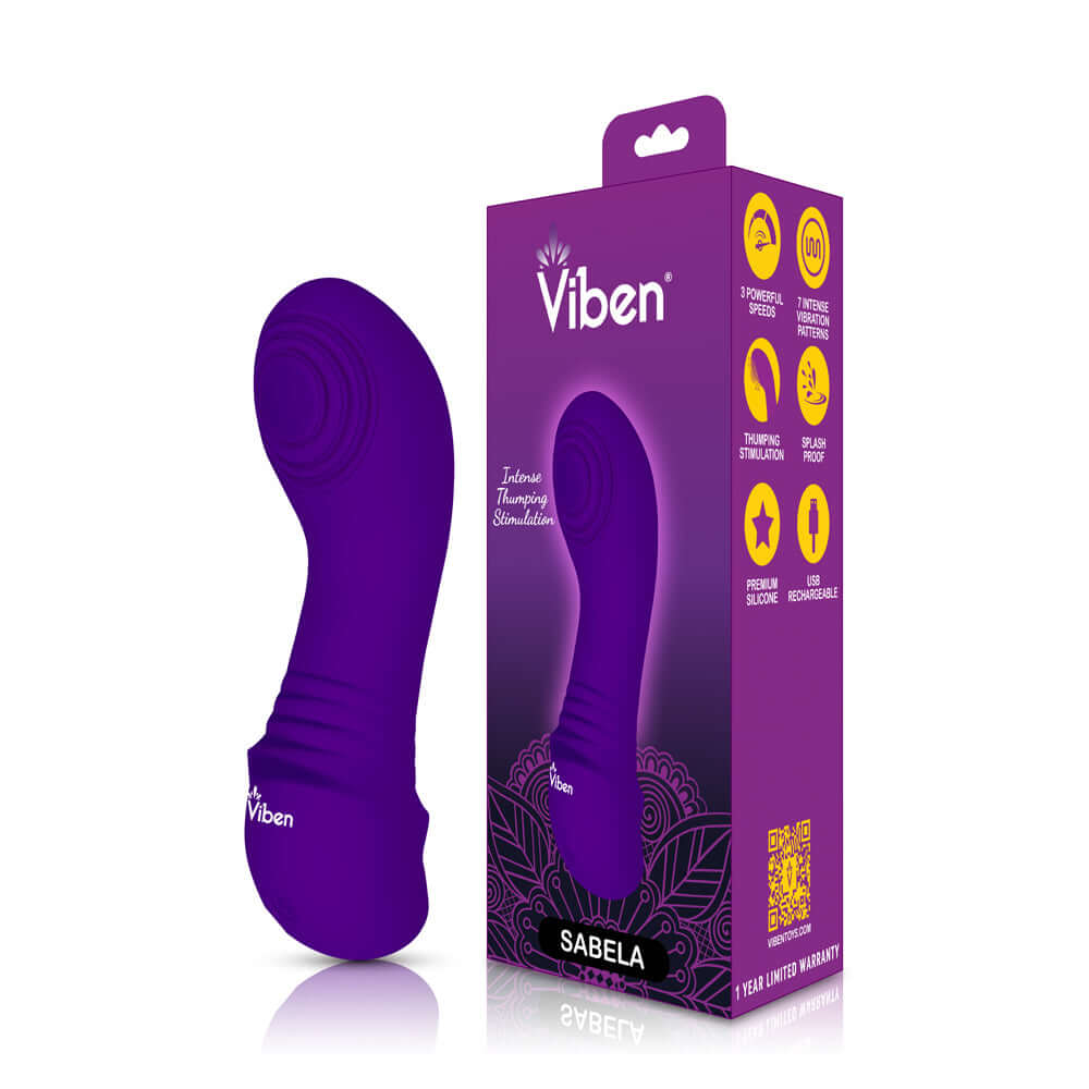Sabela - Violet - Intense Mini G-Spot Vibe With Thumping Pad-2