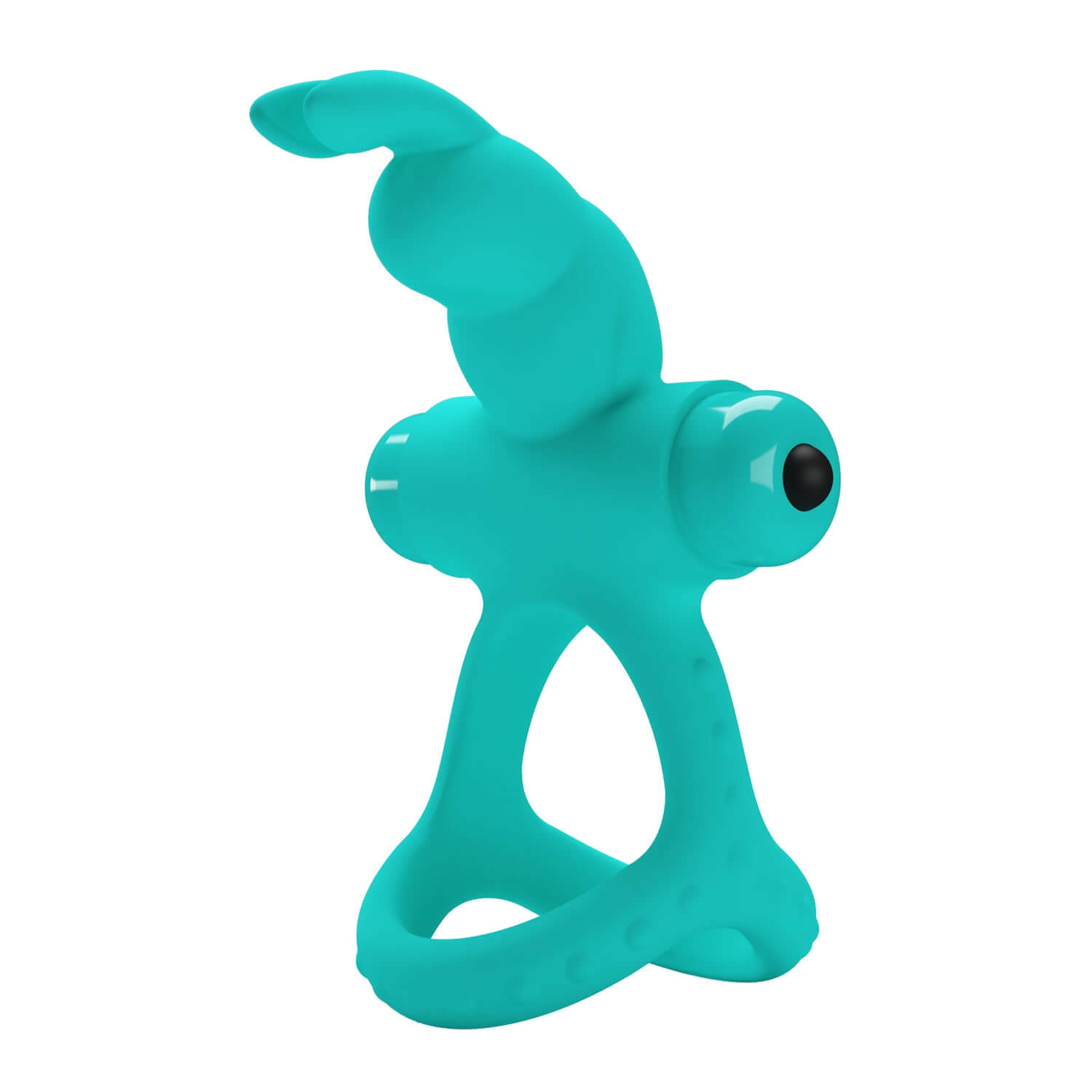 Passionate Figgy Penis Ring Turquoise featuring a sleek design and bunny-style vibrations.
