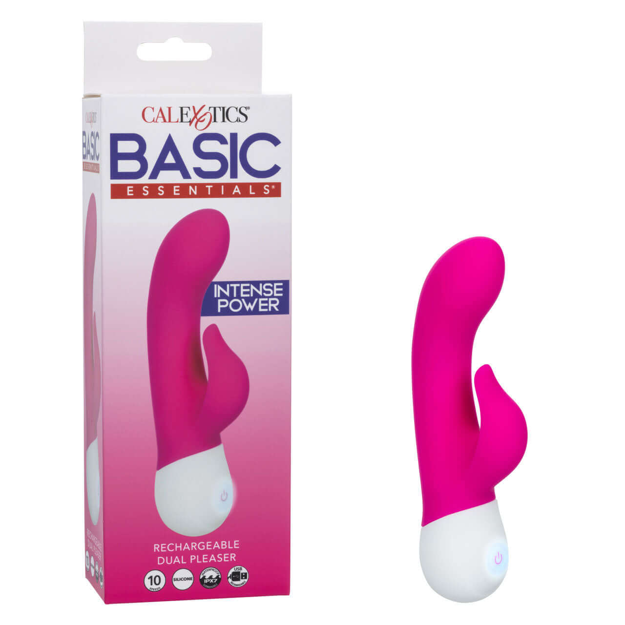 Basic Essentials Rechargeable Dual Pleaser - Pink-1