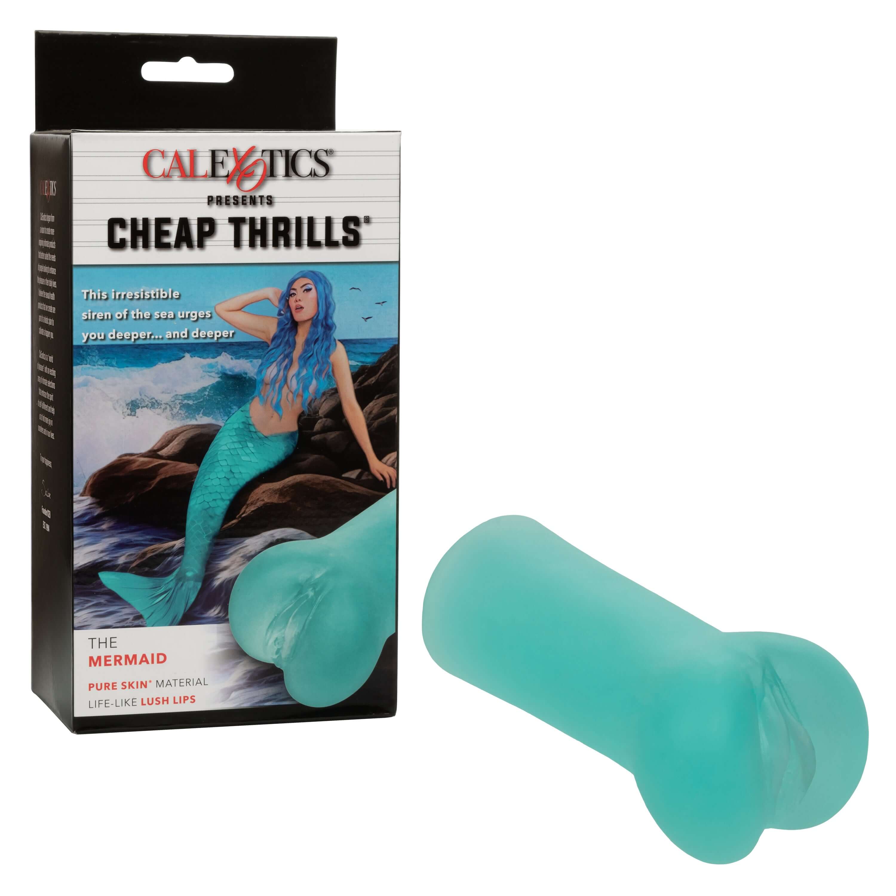 Cheap Thrills The Mermaid teal masturbator with Pure Skin material for a realistic feel and pleasurable experience.