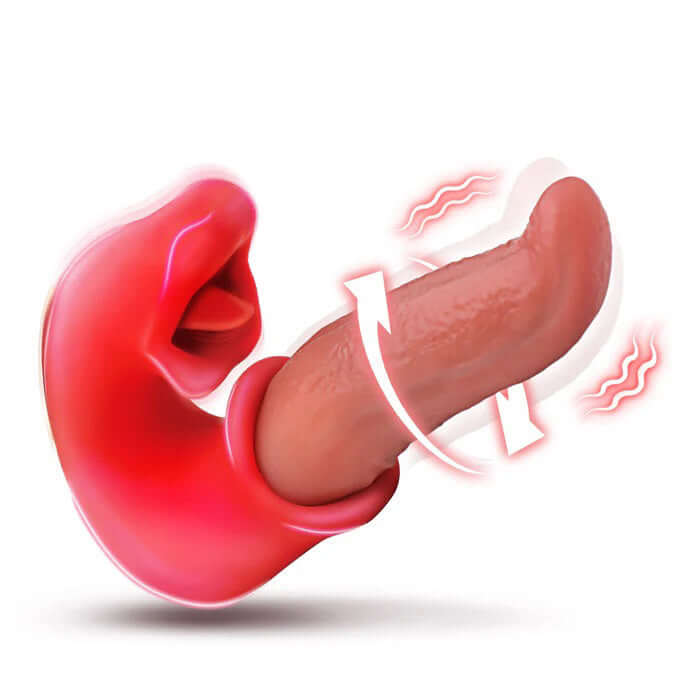 Lusty Licker Kissing and Licking Tongue Vibrator - Red-1