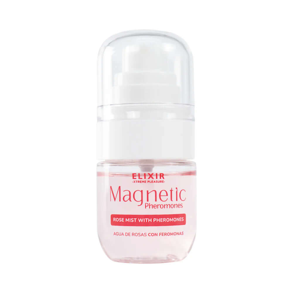 Elixir Magnetic Rose Mist With Pheromones 30 ml bottle with a floral design for refreshing skin and hair.
