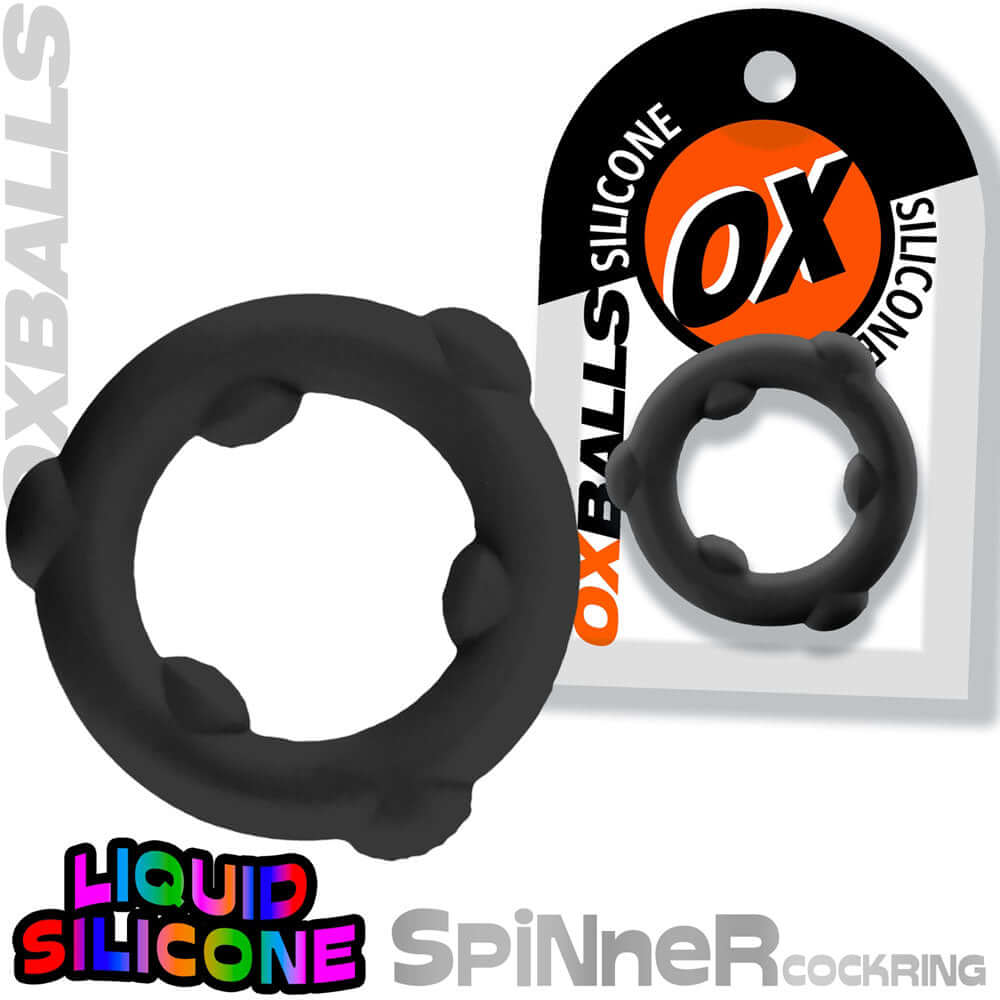 Spinner Single Silicone Ring - Black Silicone-1