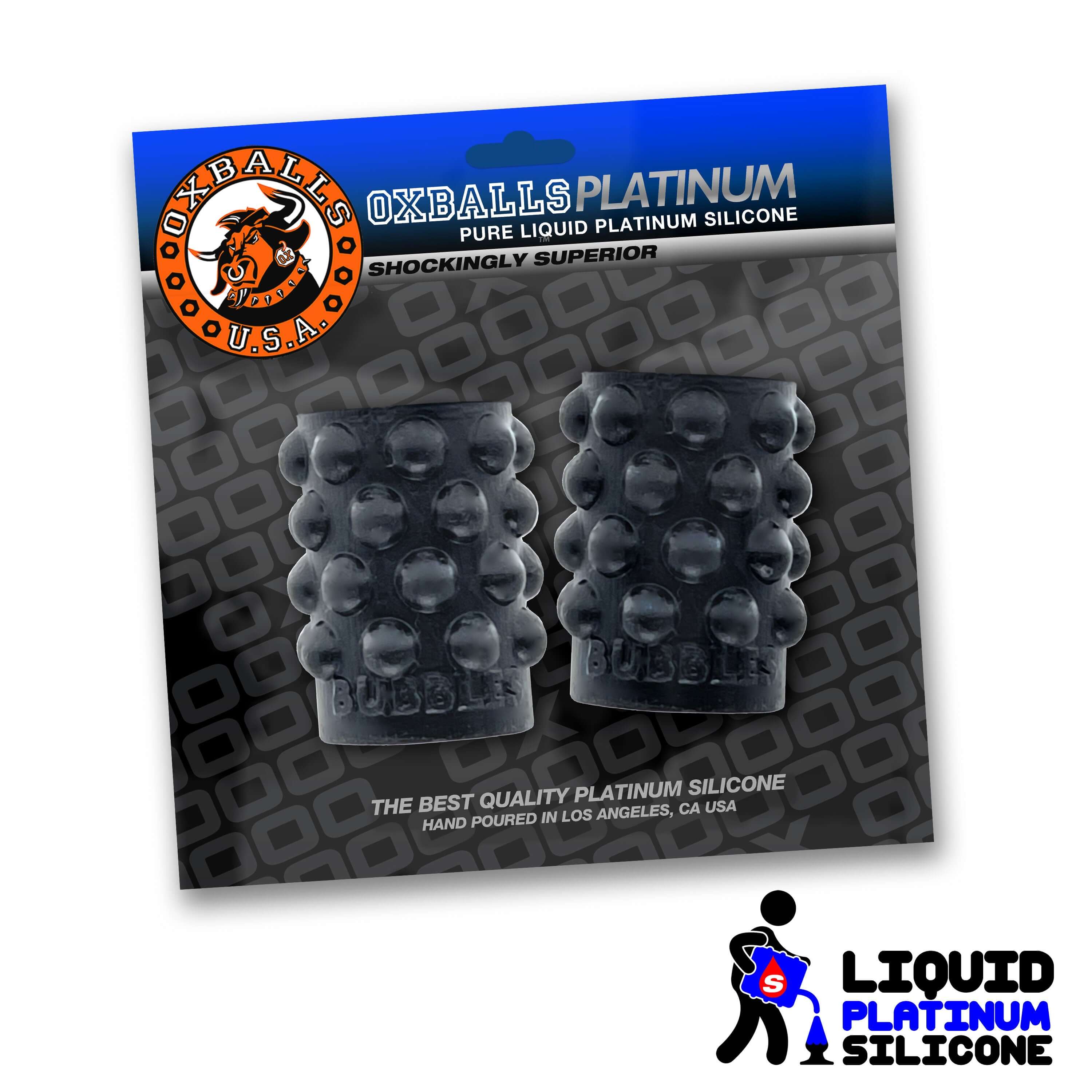 Bubbles Nipsuckers in black, made of Liquid Platinum Silicone, showcasing durable, soft, and suction-enhancing design.