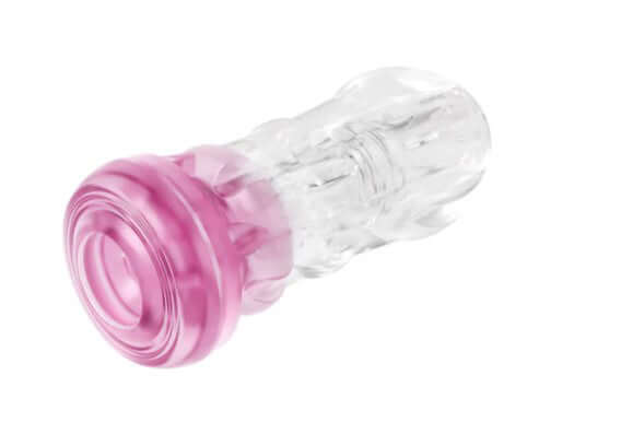 Enlust Candice Stroker Pink Clear, premium male stroker featuring layered stimulation and ultra-soft X5 Plus material.