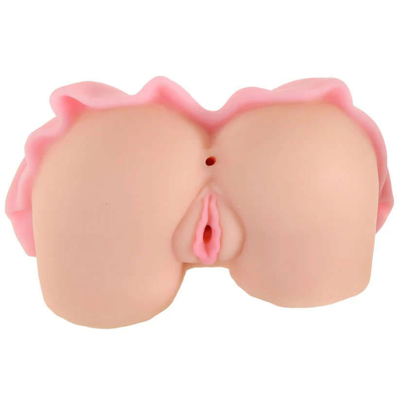 Jillian Janson Pussy & Anus Masturbator Beige featuring dual-entry design and playful mini skirt look.