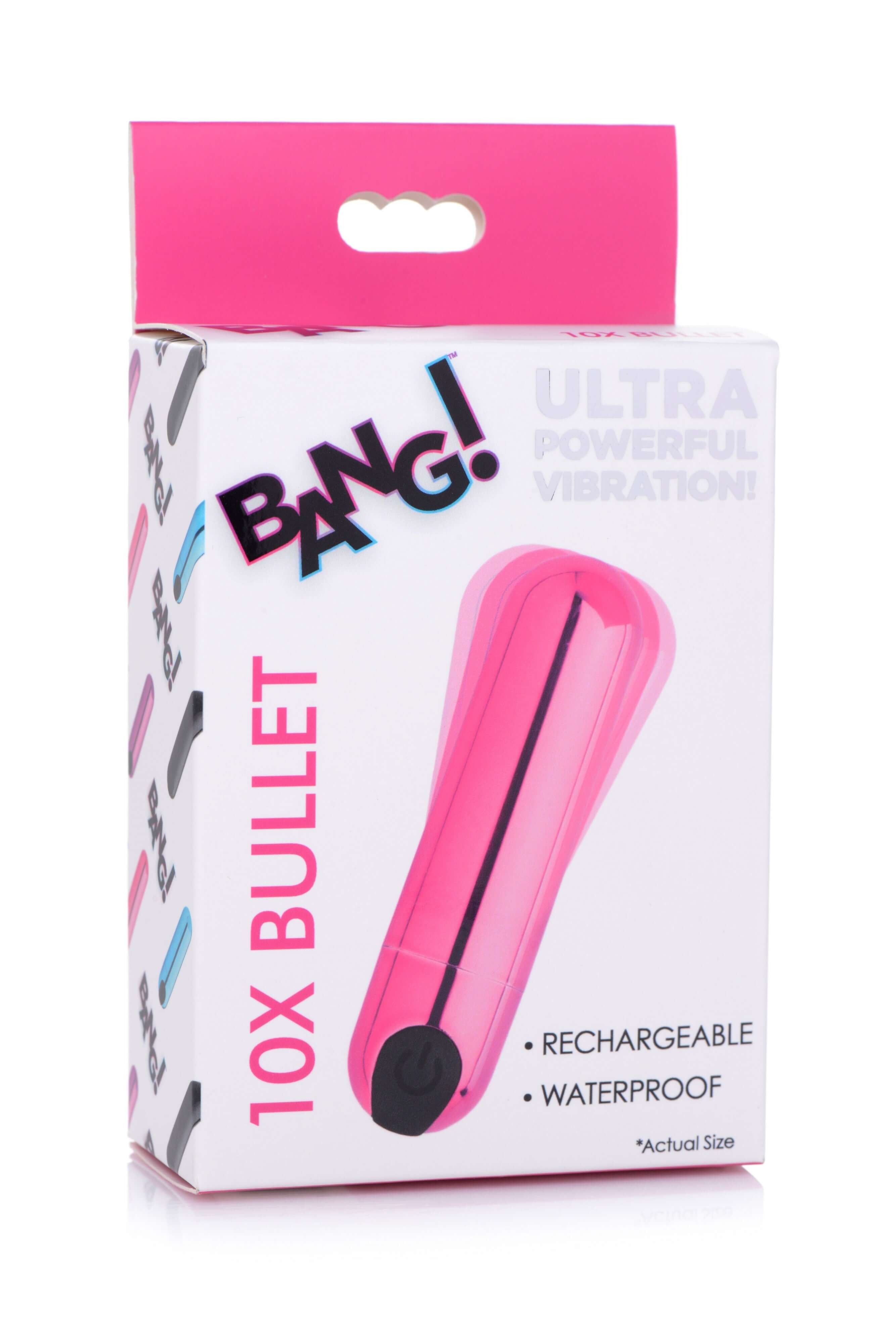 10x Rechargeable Vibrating Metallic Bullet - Pink-5
