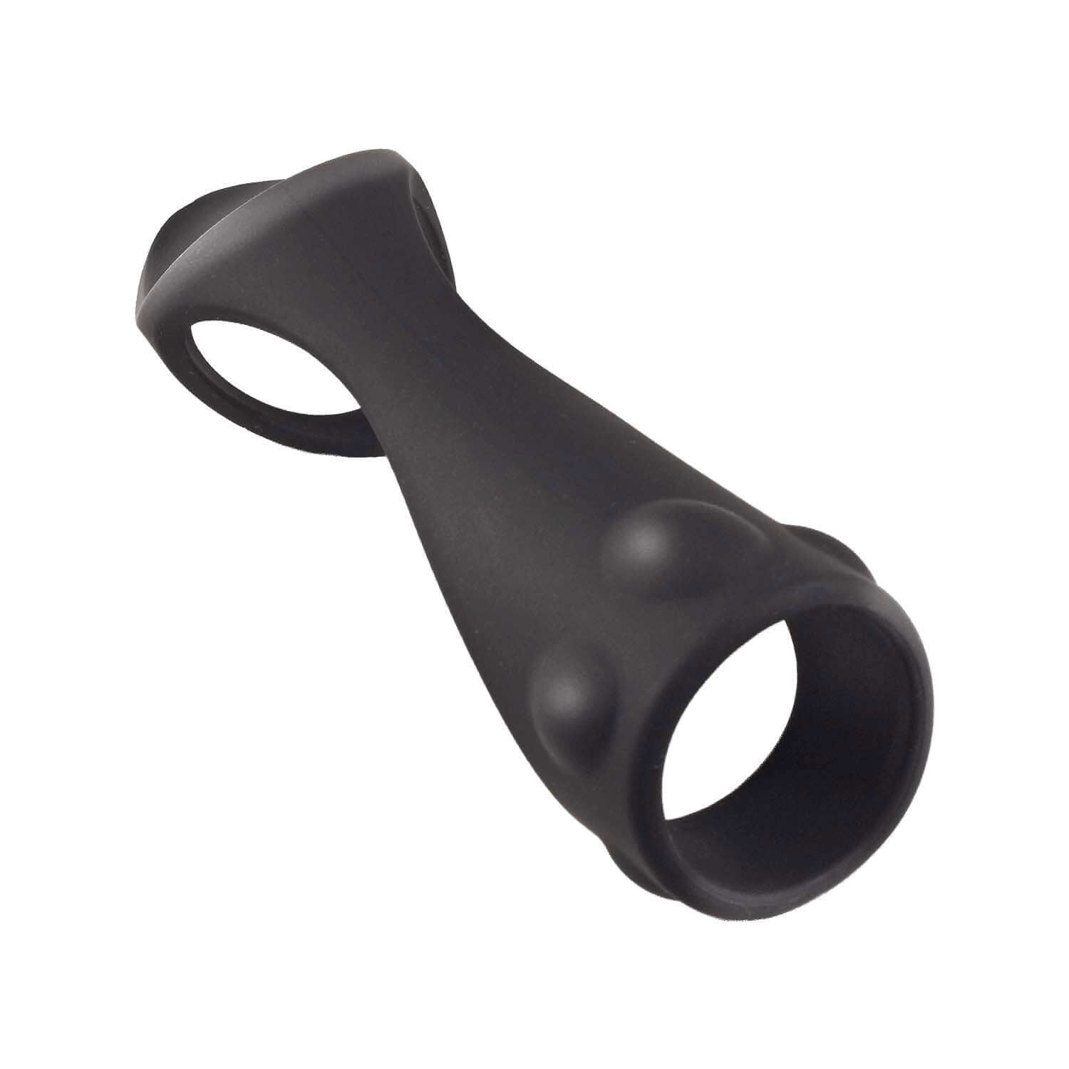 Enhancer Textured Cock Strap and Ball Stretcher - Black-1