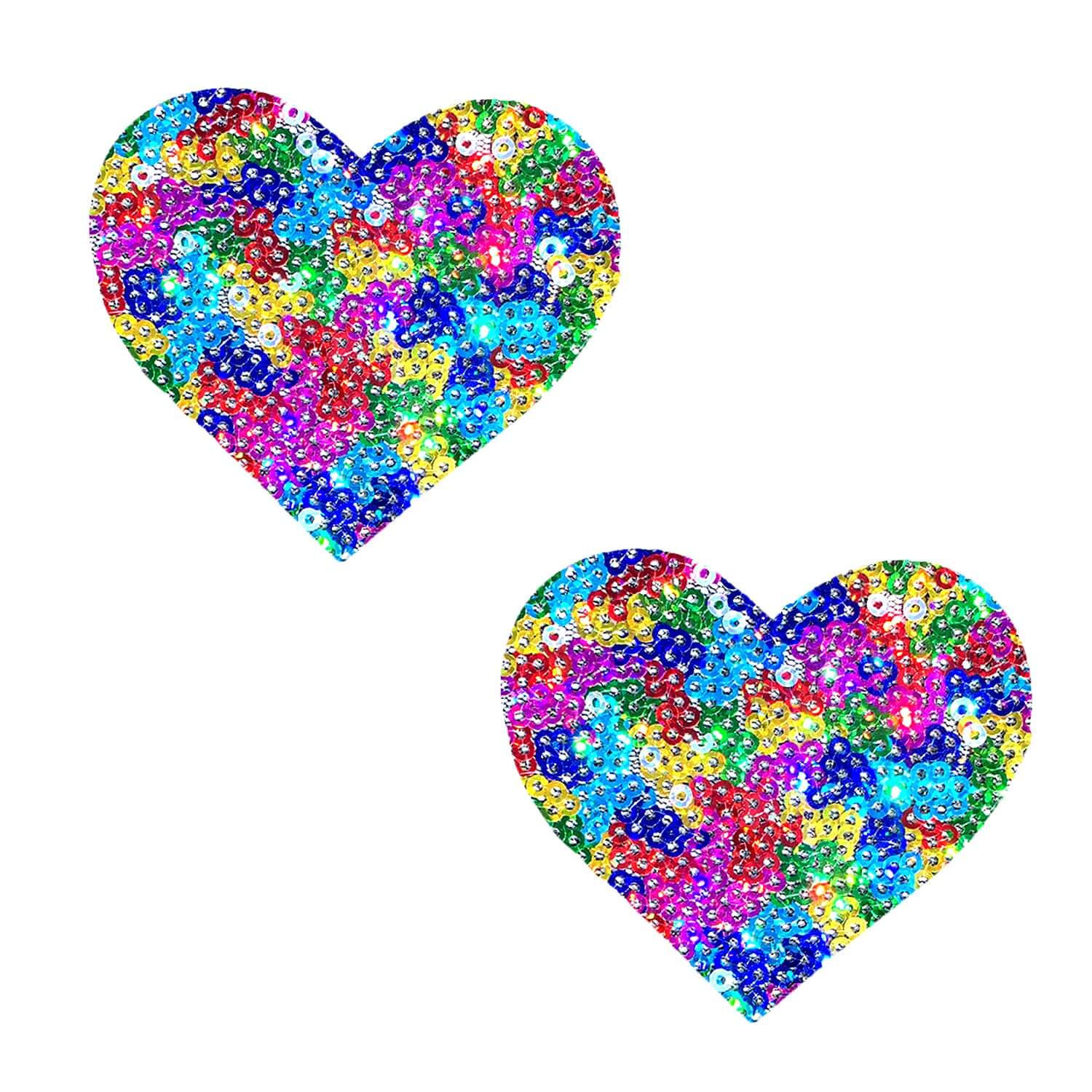 Unipoo Sparkle Sequin Multicolor I Heart U Nipztix Pasties-0