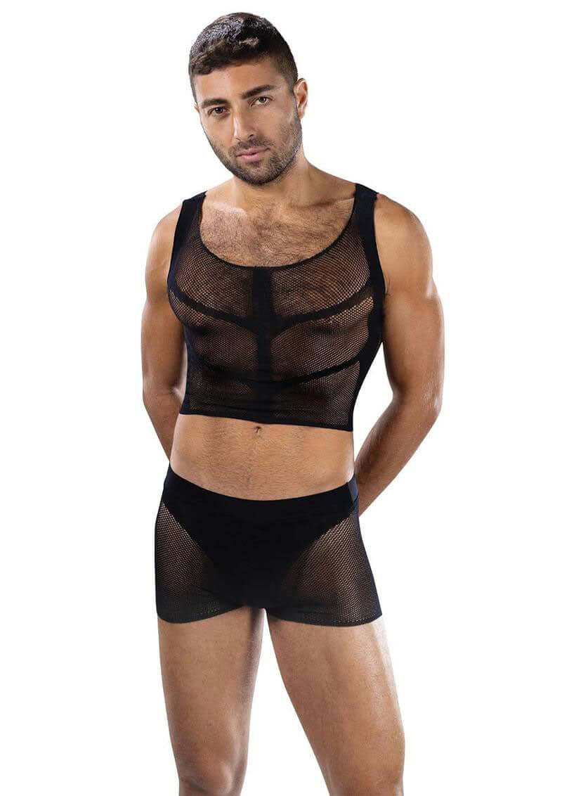 Fishnet Armor 2 Piece Set - Os - Black-1