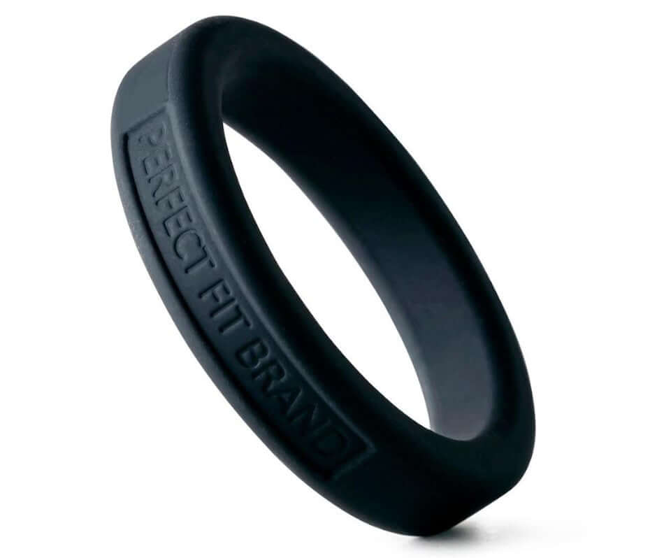 Perfect Fit Hefty Ring 1.75 inch Silicone Black displayed, showcasing its secure and comfortable design.