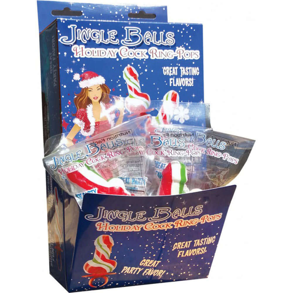 Jingle Balls Holiday Cock Ring Pop - 12 Piece Display-1