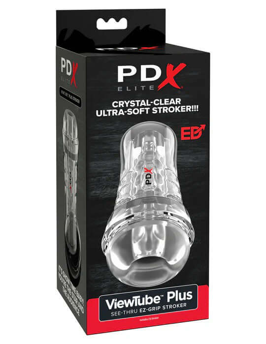 Pdx Elite Viewtube Plus See-Thru Ez-Grip Stroker - Clear-0