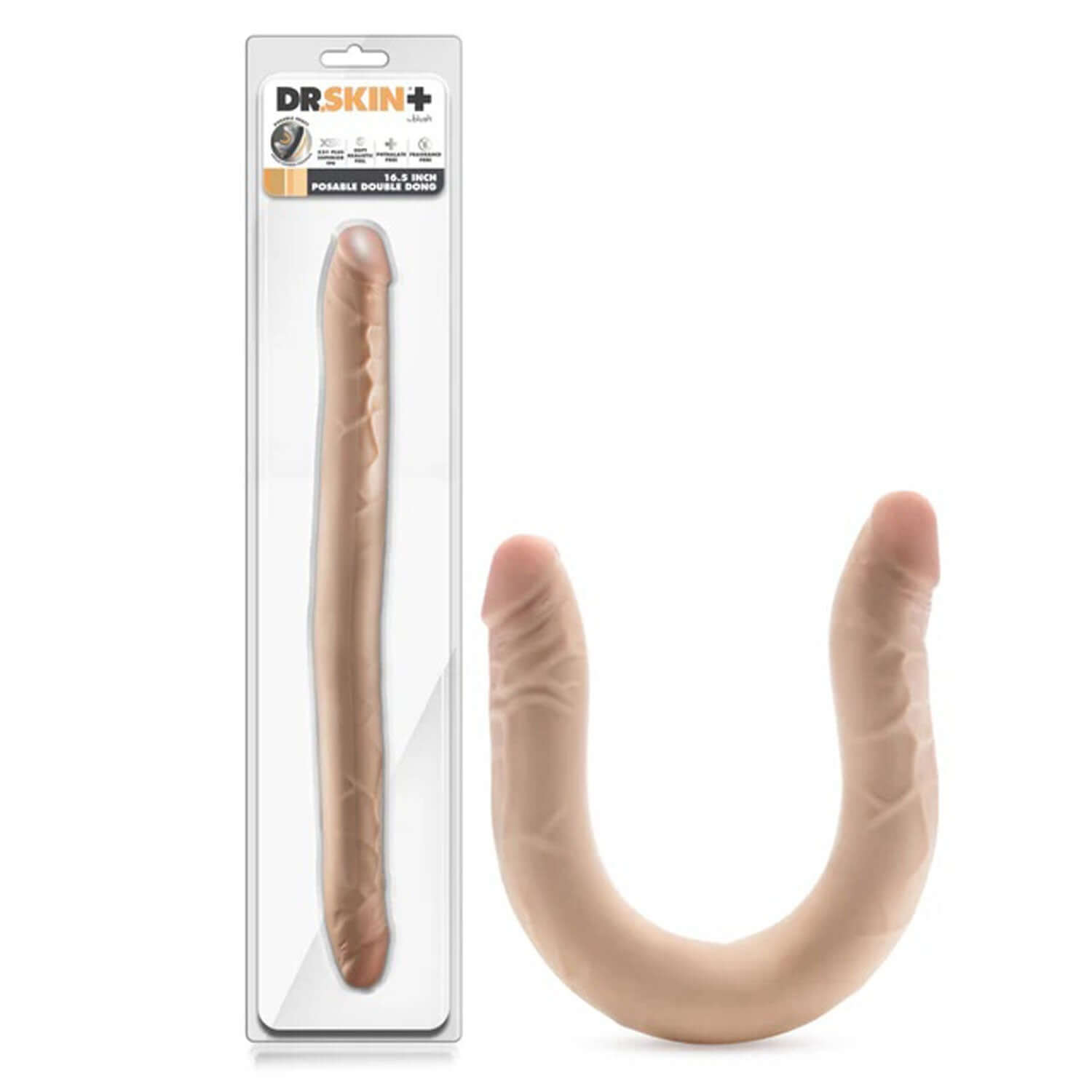 Dr. Skin Plus - 16.5” Posable Double Dong - Beige-6