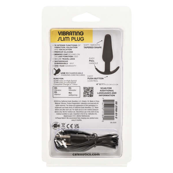 Boundless Vibrating Slim Plug - Black-0