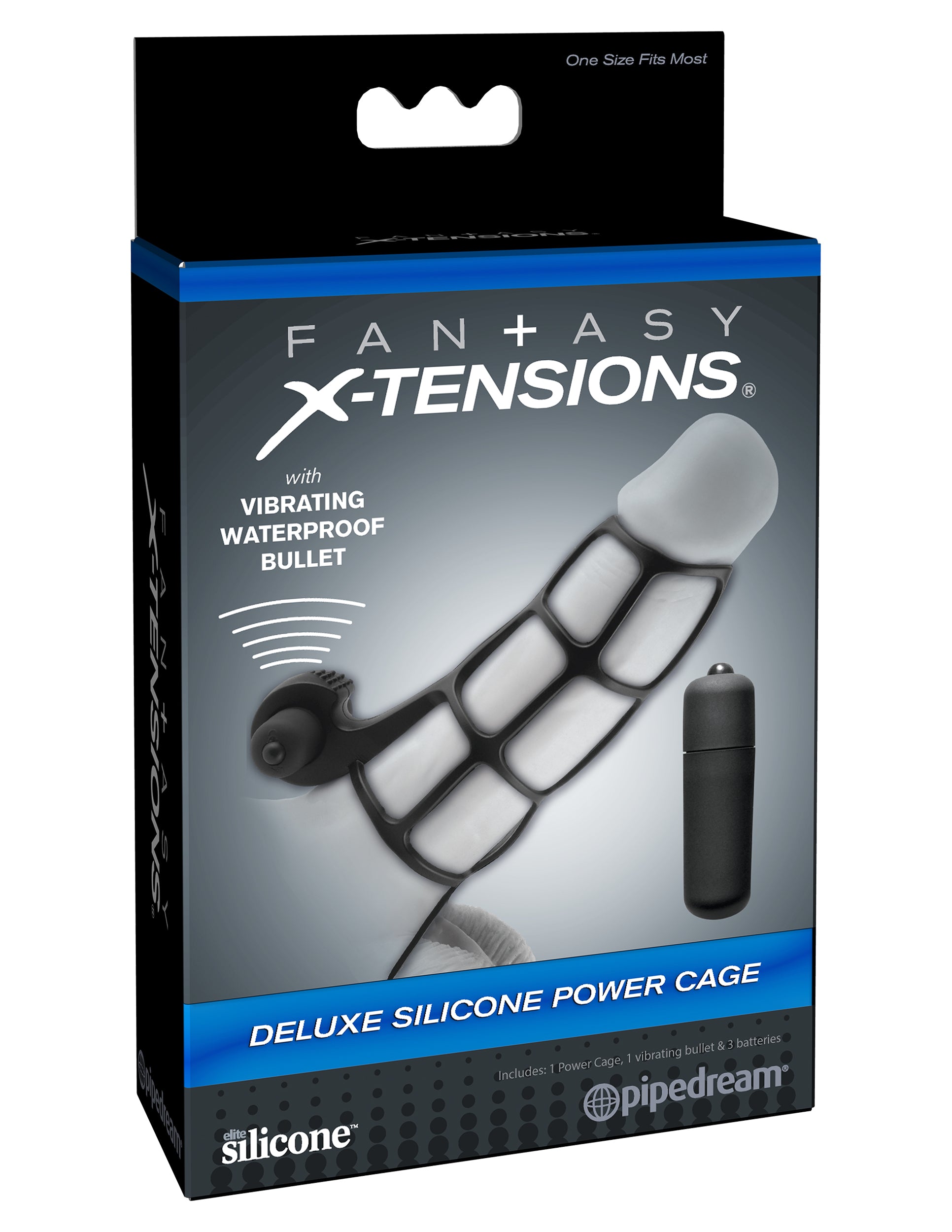 Fantasy X-Tensions Deluxe Silicone Power Cage - Black-0