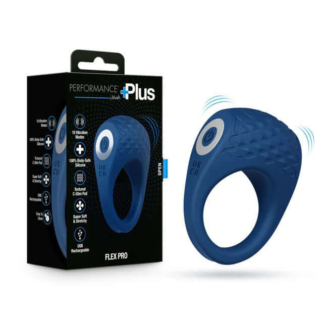 Performance Plus Flex Pro Ring Blue with packaging, designed for enhanced pleasure and performance.