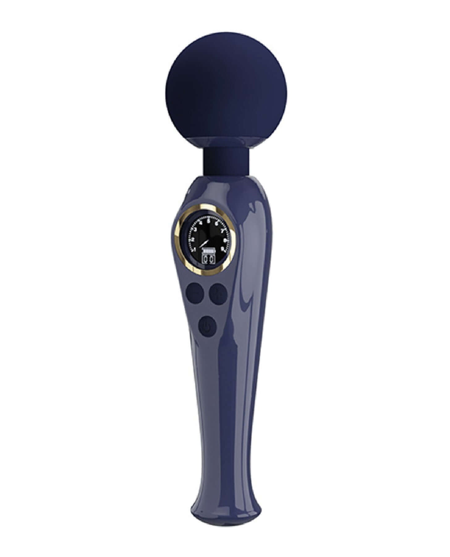 Blue Skylar Led Digital Display Wand with flexible neck and digital LED screen for powerful vibrations.