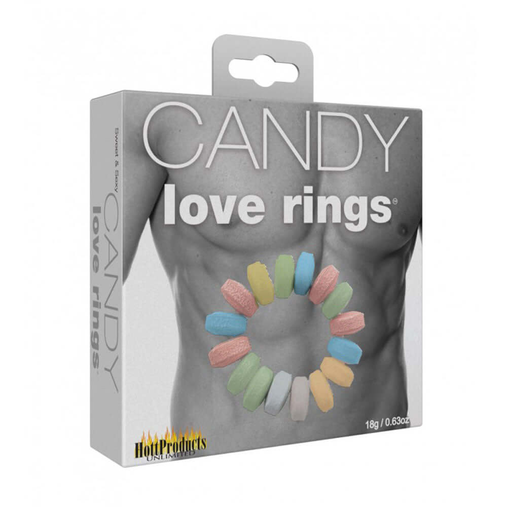 Candy Love Ring 3 Pack featuring colorful candy rings on packaging for sweet playful accessories.