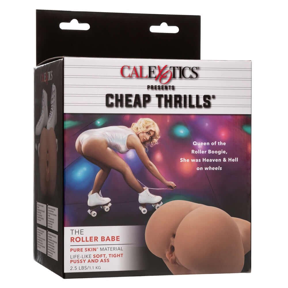 Box of Cheap Thrills The Roller Babe Masturbator with Pure Skin material offering an intense and authentic experience
