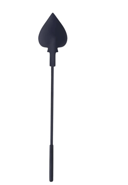 Temptasia Ardor Spade Crop Black, a sleek silicone crop with an elegant spade design for precision control.