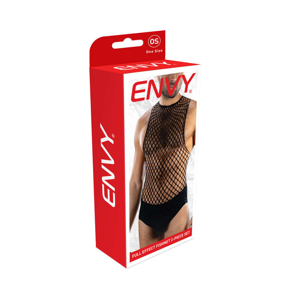 Envy Full Effect Fishnet 2 Piece Set Os - Black-0