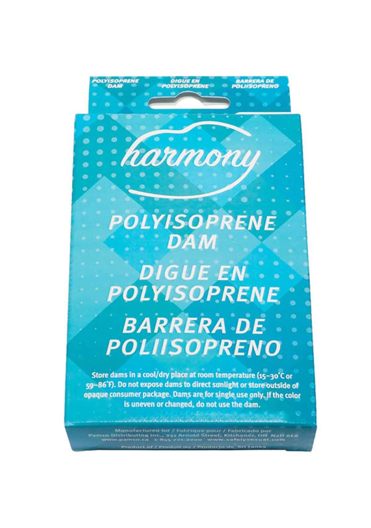 Harmony Polyisoprene Dam 6 Count Condoms Packaging