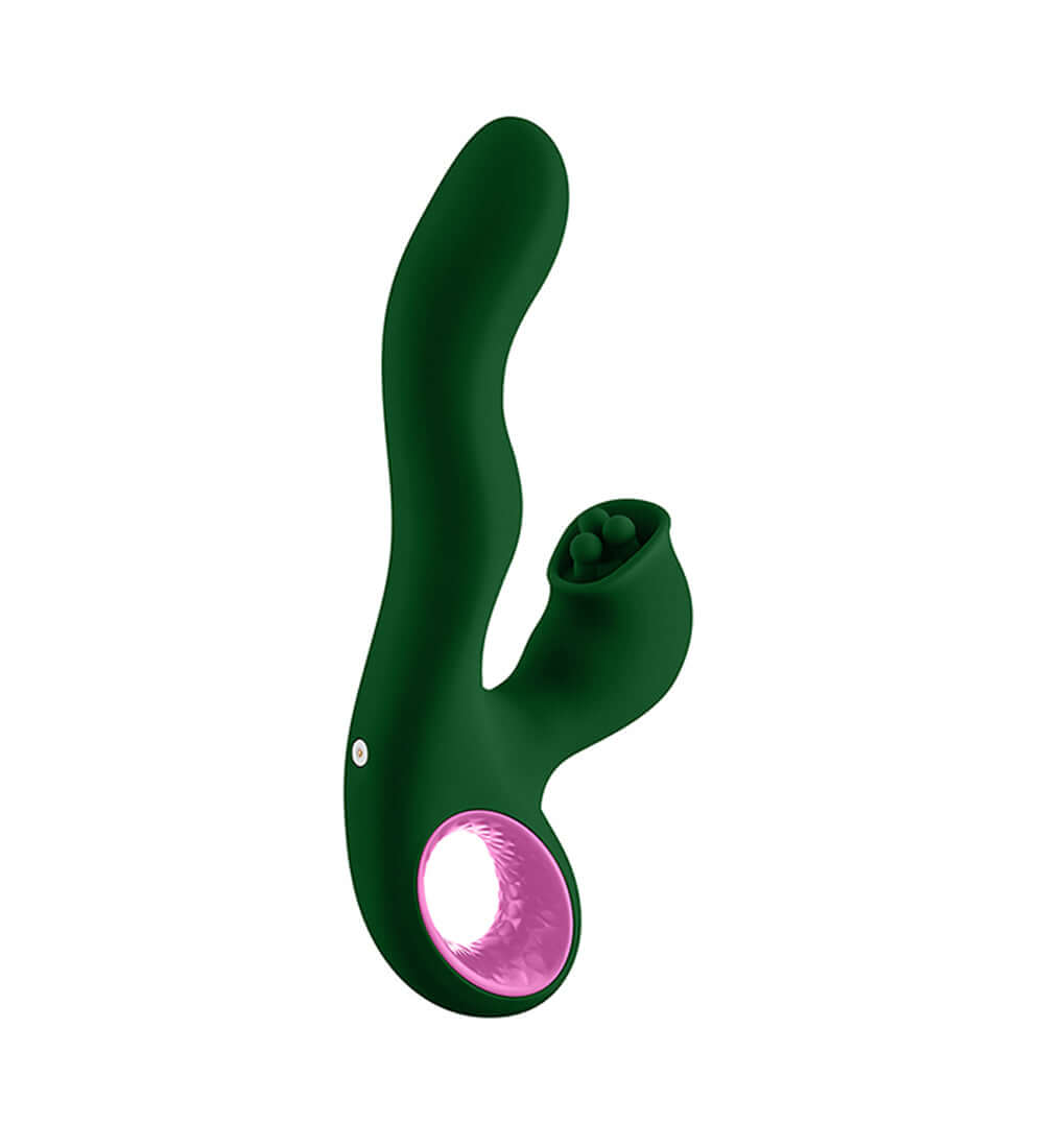 Pallina Triple-Action Rabbit Vibrator - Green-0