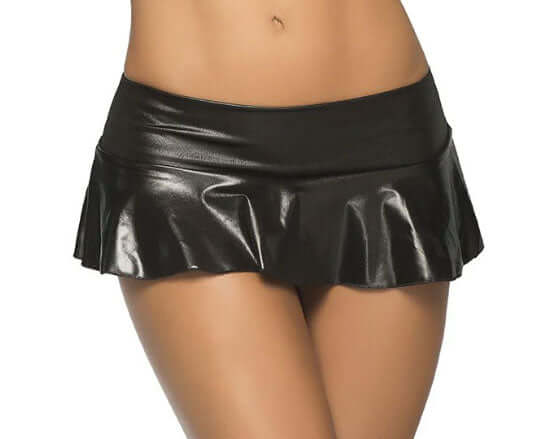 Wet Ruffle Skirt - Small/medium - Wet Black-0