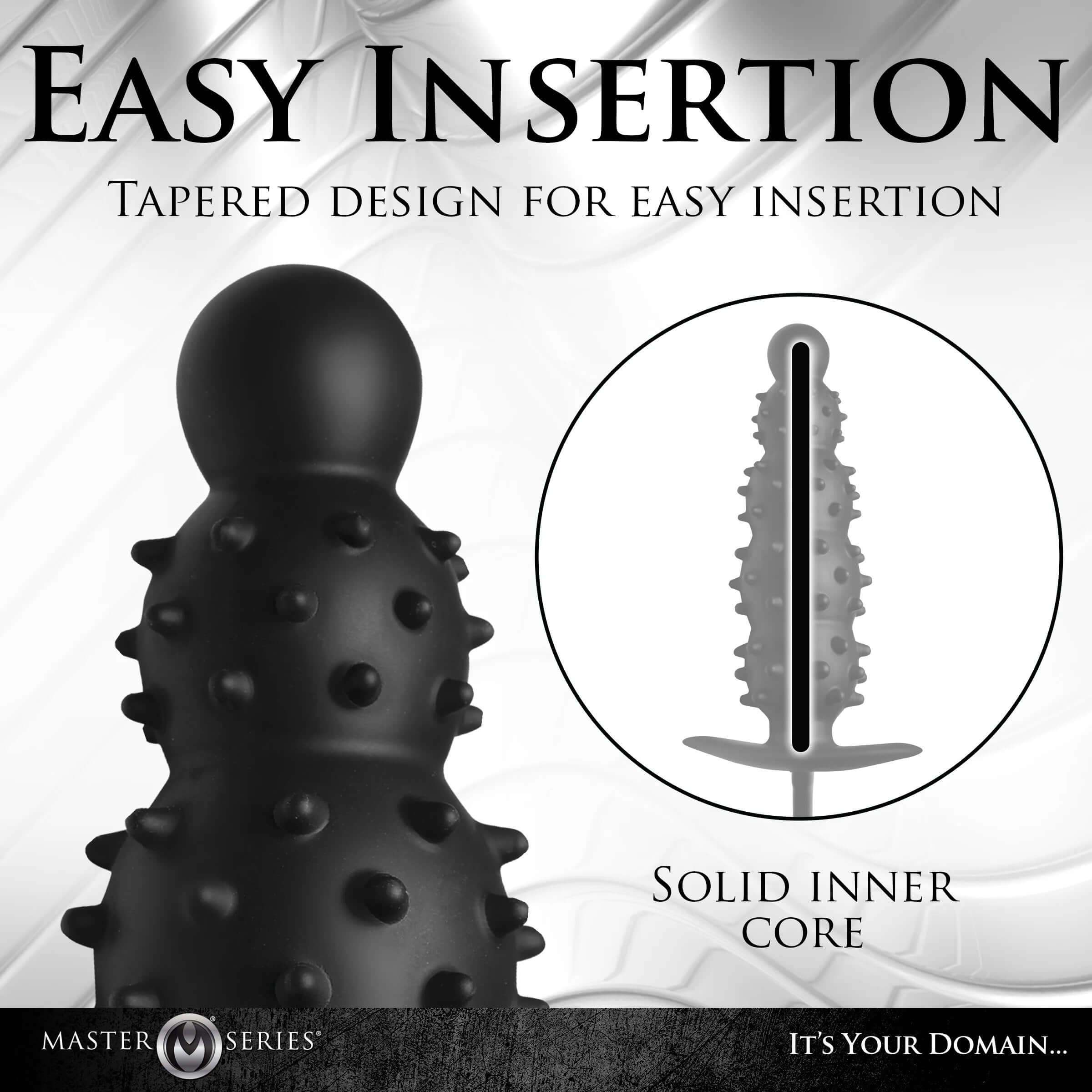 Ass Puffer Nubbed Inflatable Silicone Anal Plug - Black-1